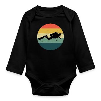 Scuba Diving Scuba Diver Diver Diver - Organic Longsleeve Baby Bodysuit - black - Front