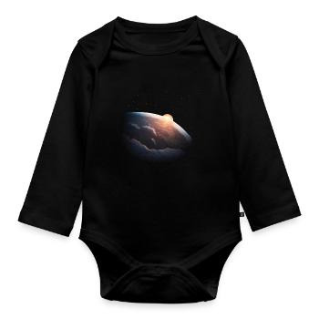 Sunrise over the ground - Organic Longsleeve Baby Bodysuit - black - Front