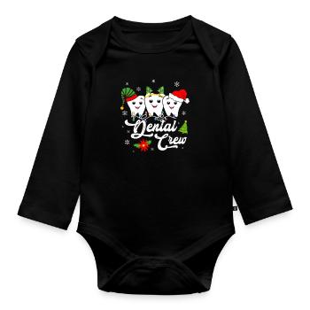 Dental Crew Dentist Teeth - Organic Longsleeve Baby Bodysuit - black - Front