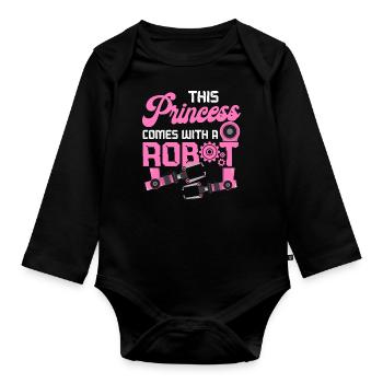 Robot Robotics Engineer Female - Baby Bio-Langarm-Body - Schwarz - Vorne