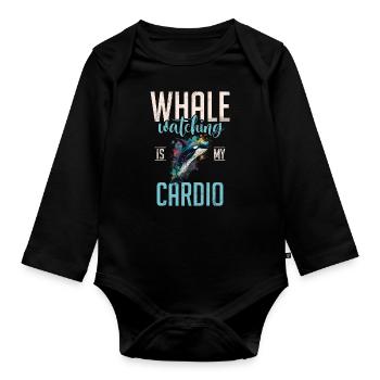 Killerwal Schwertwal Wale beobachten Orca Wal - Baby Bio-Langarm-Body - Schwarz - Vorne