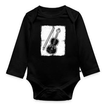 Violin Violinist Violinist - Organic Longsleeve Baby Bodysuit - black - Front