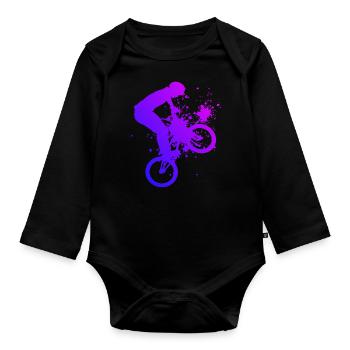 Vélo bmx vélo vélo bmx jeunes femmes - Body Bébé bio manches longues - noir - Devant