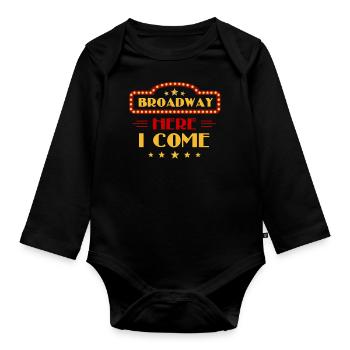 Broadway, Musical, Theatre nerd - Organic Longsleeve Baby Bodysuit - black - Front
