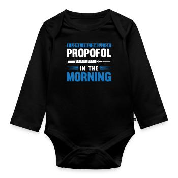 Anesthesia, anaesthetist - Organic Longsleeve Baby Bodysuit - black - Front