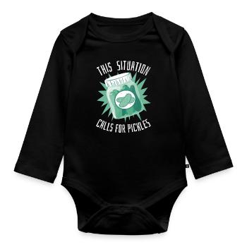 Cucumber Cucumber Cucumber Cucumber Food Dill - Organic Longsleeve Baby Bodysuit - black - Front