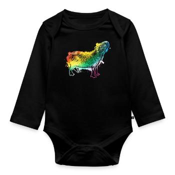 Capybara - Baby Bio-Langarm-Body - Schwarz - Vorne