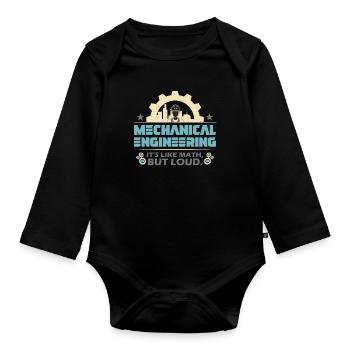 Mechanical Engineering It's Like Civil Engineer - Baby Bio-Langarm-Body - Schwarz - Vorne