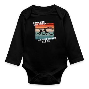 Handball Zubehör handballer Motiv - Baby Bio-Langarm-Body - Schwarz - Vorne