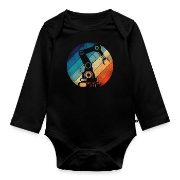 Robot Robotics Engineer Retro - Organic Longsleeve Baby Bodysuit - black - Front