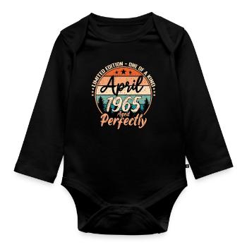 April 1965 anniversaire 1965 légendes April - Body Bébé bio manches longues - noir - Devant