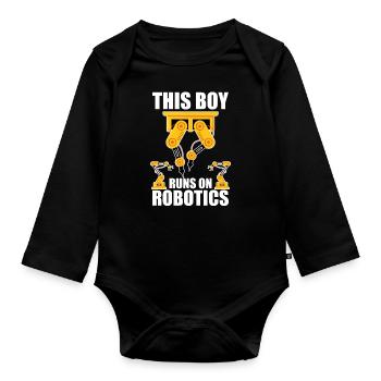 Robotics Ai Robot - Organic Longsleeve Baby Bodysuit - black - Front