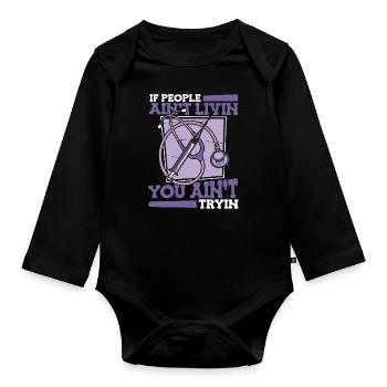 Nurse Stethoscope - Organic Longsleeve Baby Bodysuit - black - Front