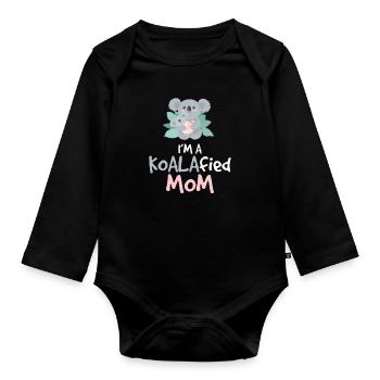 Funny Koalafied Mom Sarcasm A Koala Bear Animal - Body Bébé bio manches longues - noir - Devant