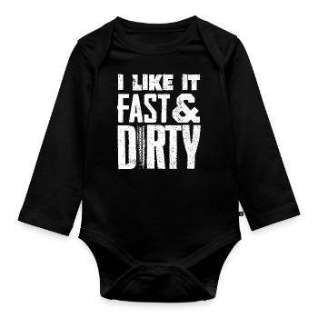 Motocross-Biker - Baby Bio-Langarm-Body - Schwarz - Vorne