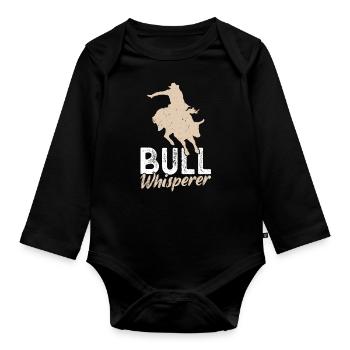 Bull Whisperer - Bull Rider - Body Bébé bio manches longues - noir - Devant