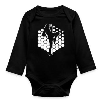 Boxe Thaï Hommes Muay Thaï Boxeur Thaï Boxe Thaï - Body Bébé bio manches longues - noir - Devant