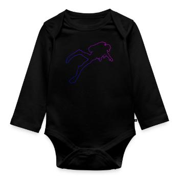 Diving Scuba Diver Women Diving Scuba Diving - Organic Longsleeve Baby Bodysuit - black - Front