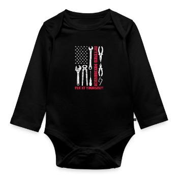 Retraite USA - Body Bébé bio manches longues - noir - Devant