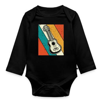 Ukulele Ukulele-Spieler Ukulelist - Baby Bio-Langarm-Body - Schwarz - Vorne