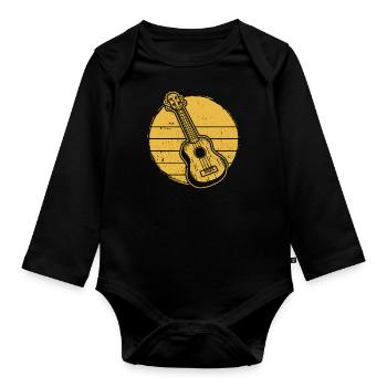 Ukulele Ukulele-Spieler Ukulelist - Baby Bio-Langarm-Body - Schwarz - Vorne