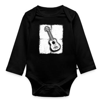 Ukulele Ukulele-Spieler Ukulelist - Baby Bio-Langarm-Body - Schwarz - Vorne