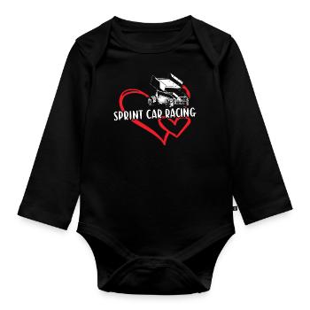 Sport Heart Sprint Car Racing - Body Bébé bio manches longues - noir - Devant