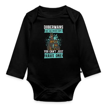 Doberman Dog Propriétaire Chien Cadeau - Body Bébé bio manches longues - noir - Devant
