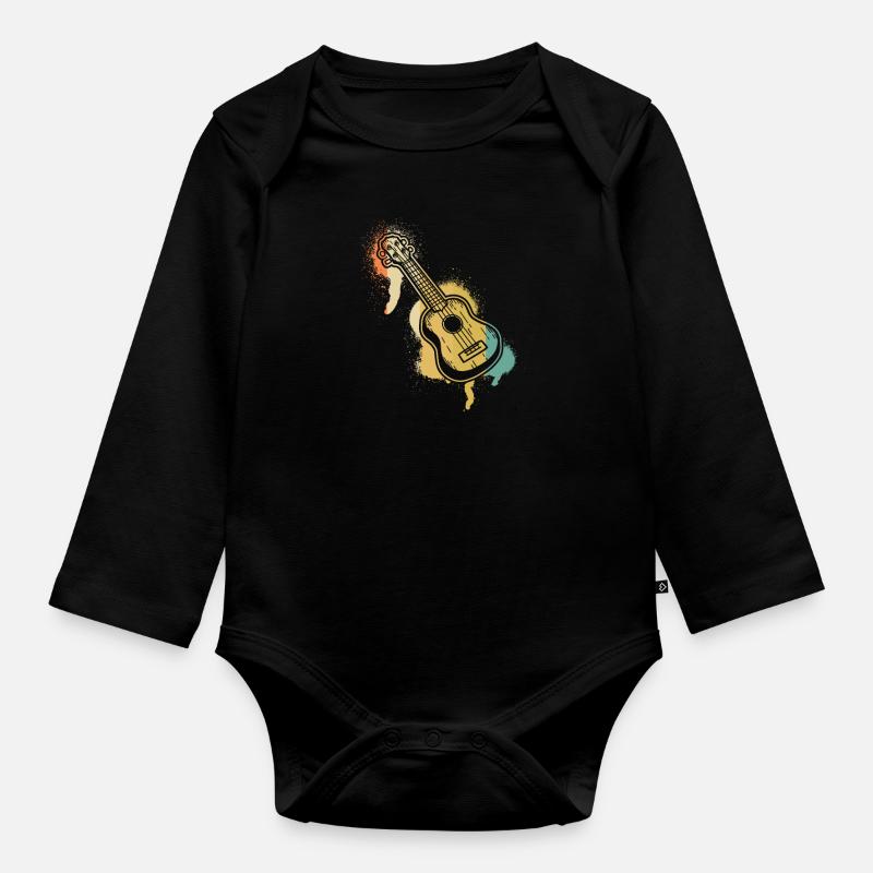 Ukulélé Joueur de ukulélé Ukuléléliste - Body Bébé bio manches longues - noir