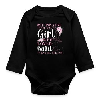 Ballet Danseuse Danse Ballerine - Body Bébé bio manches longues - noir - Devant