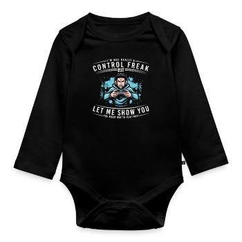 E-Sport Zocken Turnier Games - Baby Bio-Langarm-Body - Schwarz - Vorne