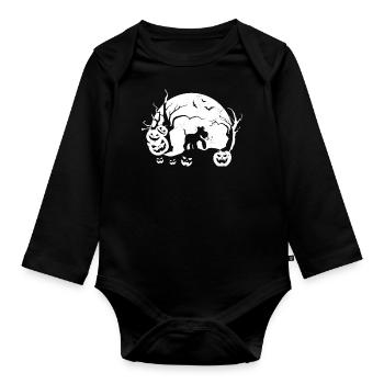 Miniature Schnauzer - Body Bébé bio manches longues - noir - Devant