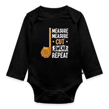 Upcycling Carpenter Woodworking - Organic Longsleeve Baby Bodysuit - black - Front