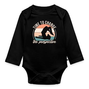 Kontorsionist - Time to change the perspective - Baby Bio-Langarm-Body - Schwarz - Vorne
