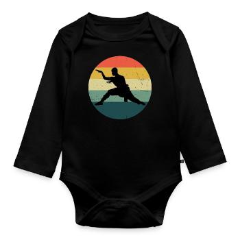 Arts Martiaux Femmes Kung Fu Kungfu Hommes Wushu - Body Bébé bio manches longues - noir - Devant