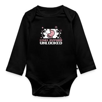 Level Bypass Unlocked Funny Gastric Surgery Gaming - Baby Bio-Langarm-Body - Schwarz - Vorne