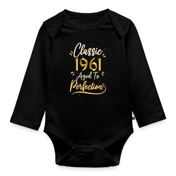 Anniversaire 1961 cadeau 1961 Classic 1961 - Body Bébé bio manches longues - noir - Devant