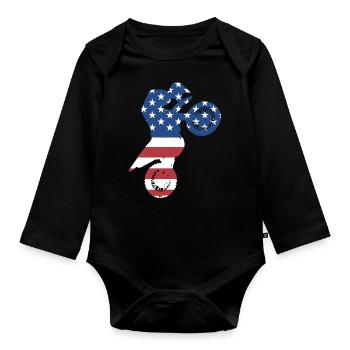 Sport Us Flag Motocross - Organic Longsleeve Baby Bodysuit - black - Front