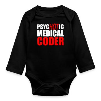 Codeur médical, programmeur - Body Bébé bio manches longues - noir - Devant