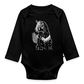 Cheval - Body Bébé bio manches longues - noir - Devant