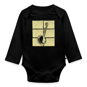 Banjo Banjo joueur Banjoïste - Body Bébé bio manches longues - noir - Devant