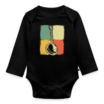 Banjo Banjo joueur Banjoïste - Body Bébé bio manches longues - noir - Devant