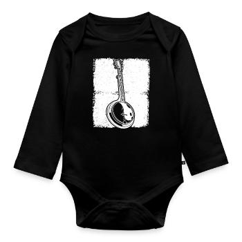 Banjo Banjospieler Banjoist - Baby Bio-Langarm-Body - Schwarz - Vorne