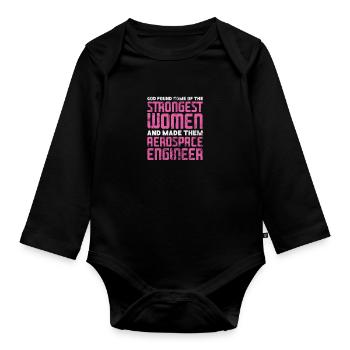 Space Engineer Aeronautical Engineer Gift - Organic Longsleeve Baby Bodysuit - black - Front