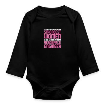 Space Engineer Aeronautical Engineer - Organic Longsleeve Baby Bodysuit - black - Front