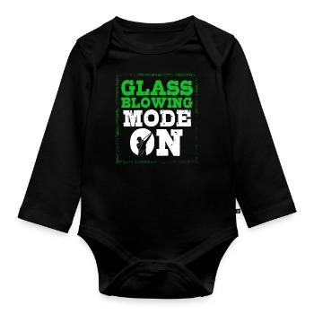 Glassblowers, glass production, glass craftsmanship - Organic Longsleeve Baby Bodysuit - black - Front