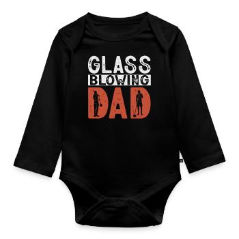 Glassblowers, glass production, glass craftsmanship - Organic Longsleeve Baby Bodysuit - black - Front