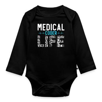 Medical Encoder Medical Programmer - Organic Longsleeve Baby Bodysuit - black - Front