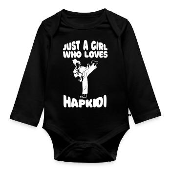 Hapkido, Judo, Karate, Martial Arts, Aikido, Martial Arts - Organic Longsleeve Baby Bodysuit - black - Front