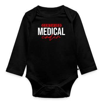 Medical Encoder Medical Programmer - Organic Longsleeve Baby Bodysuit - black - Front